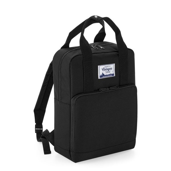 Backpack, black, label